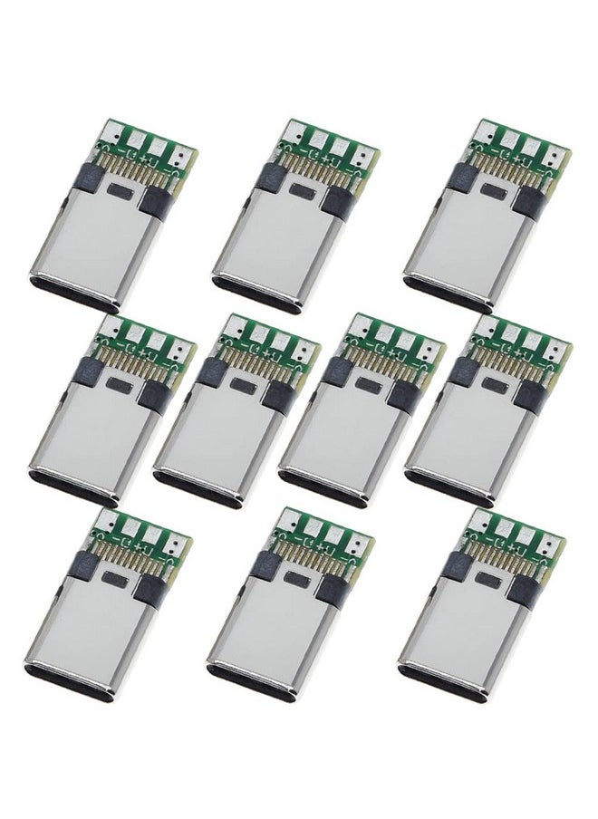 ANMBEST - 10Pcs Usb 3.1 Type C Connector 24 Pins Male Plug Socket Receptacle Adapter To Solder Wire & Cable 24P Pcb Board Support Module - Image 1