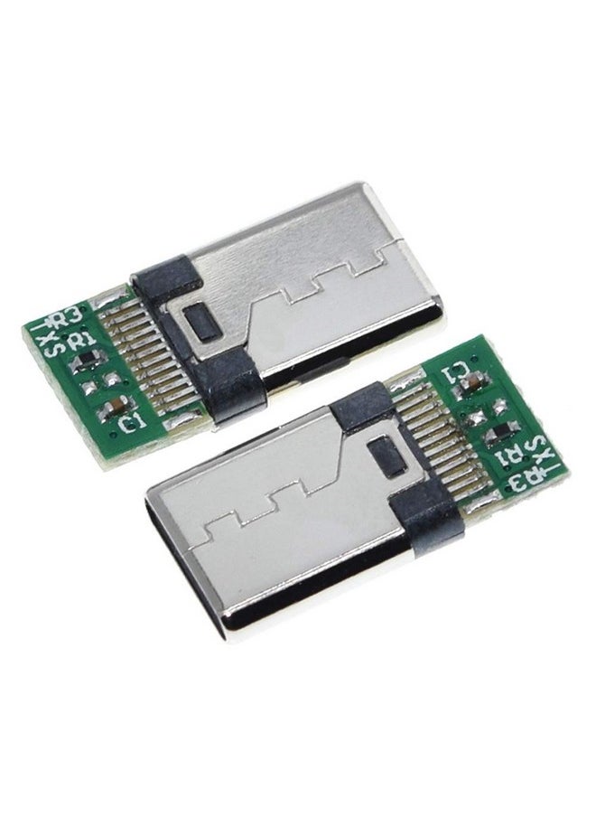 ANMBEST - 10Pcs Usb 3.1 Type C Connector 24 Pins Male Plug Socket Receptacle Adapter To Solder Wire & Cable 24P Pcb Board Support Module - Image 1