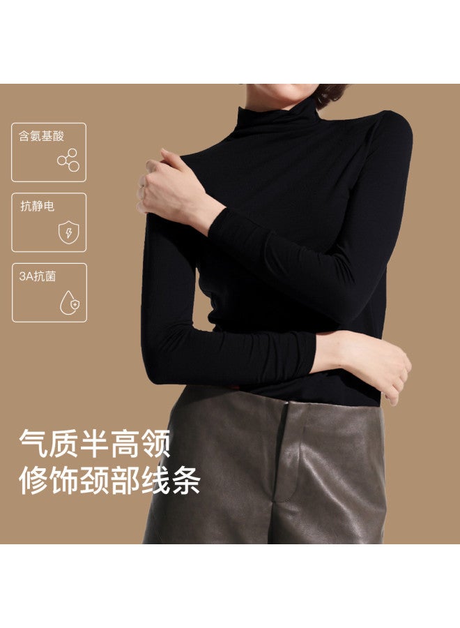 ubras Women'S Wool Blend Mock Neck Base Layer Top, Stylish And Slim-Fitting Shirt For Layering Or Outer Wear - Image 2