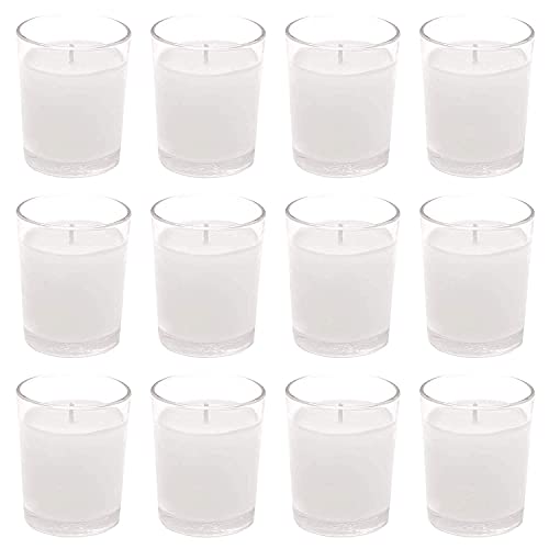Floryn Decor Votive Glass Candles for Home Decor, Candles for Decoration Burning Time- 10 Hours | Unscented (Pack of 12) - Image 1