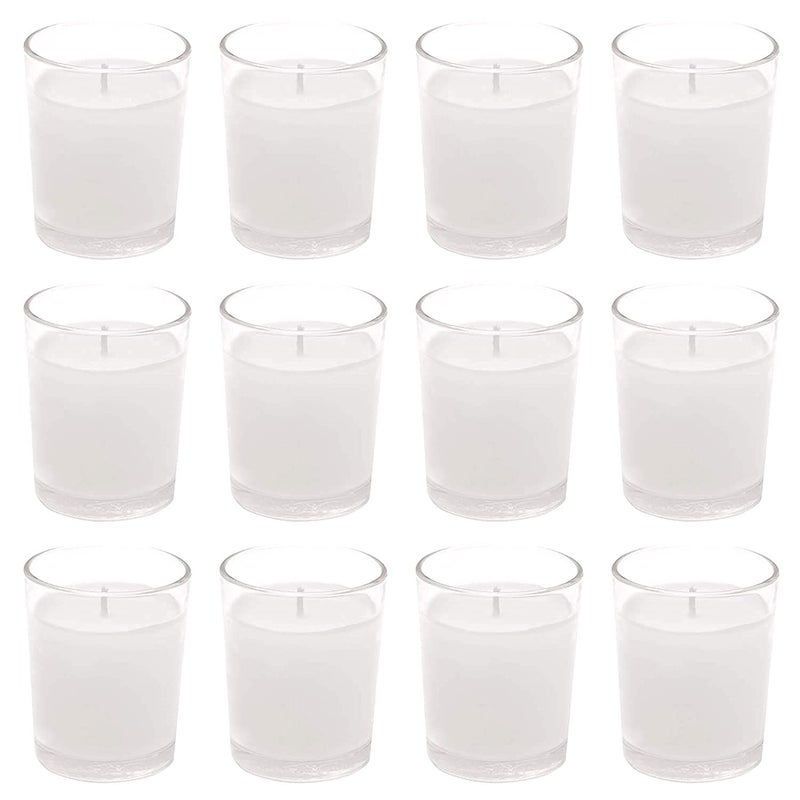 Floryn Decor Votive Glass Candles for Home Decor, Candles for Decoration Burning Time- 10 Hours | Unscented (Pack of 12) - Image 4