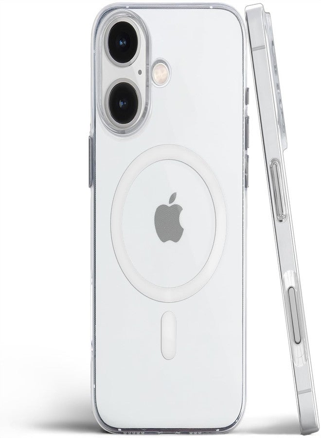 totallee Clear Case for iPhone 16 with Extra Grip, Slim Magnetic iPhone 16 with Built-in Magnets (Clear Grip) - Image 1