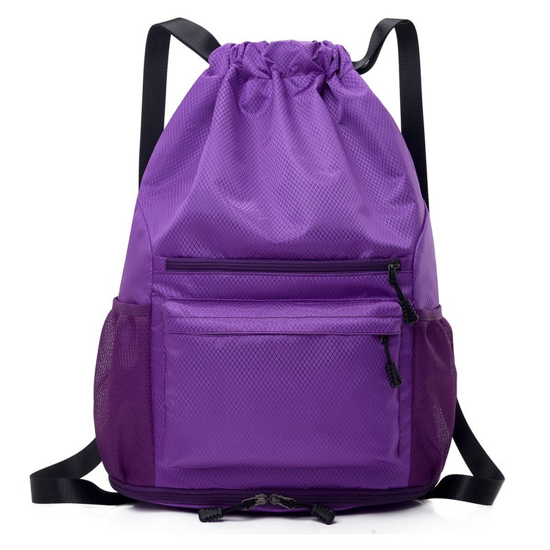 Drawstring Bag Simple Backpack Dry And Wet Separate Sports Bag Fitness Storage Basketball Bag - Image 4