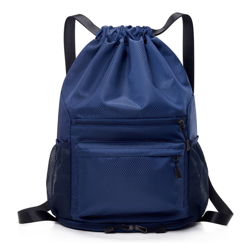 Drawstring Bag Simple Backpack Dry And Wet Separate Sports Bag Fitness Storage Basketball Bag - Image 5