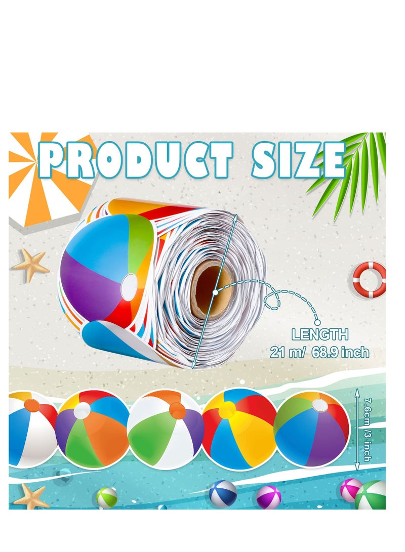 Excefore Beach Ball Border Decor Sticker, 68.9 Feet Bulletin Decor Sticker, Suitable for Bulletin Board, White Board, Cork Board, Room Decor, Desk Decor and Classroom Decor - Image 2