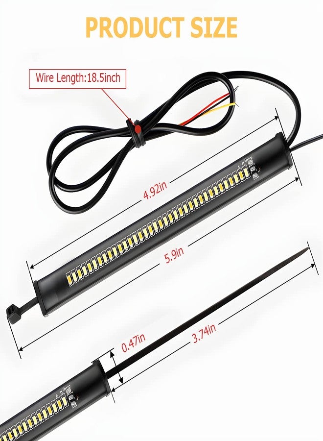 zipelo 2PCS Motorcycle LED Turn Signal Light, Flexible Switchback Dual-Color White & Amber Fork Turn Signal Blinkers, DRL Daytime Running Light Waterproof Adjustable Strips Bars for Motorbike - Image 2