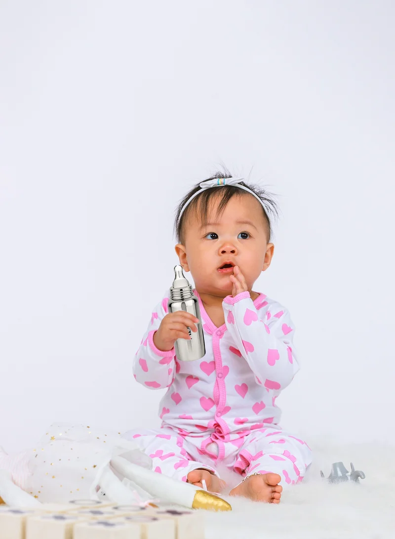 LUAY Premium Gift Box Set with The Baby Romper, Baby Feeding Bottle and Teddy Bear Best Hamper for Babies (3-6 M)