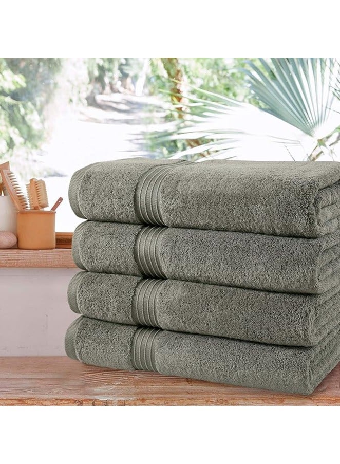 Comfy 70X140Cm Charcoal Grey Combed Cotton 600Gsm Hotel Quality Set Of 4 Pc Bath Towel Set - Image 1
