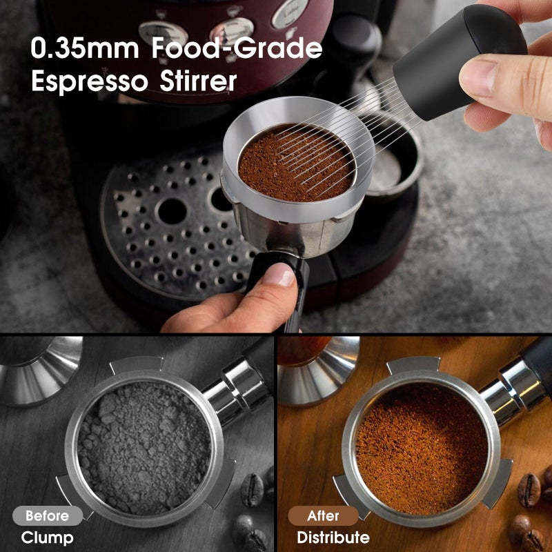 Reoszeank 54mm Espresso Accessories Kit, Coffee Distributor and Tamper Leveler, WDT Tool and Dosing Funnel Set Fits Breville 54 mm Espresso Machines and Portafilters - Image 3