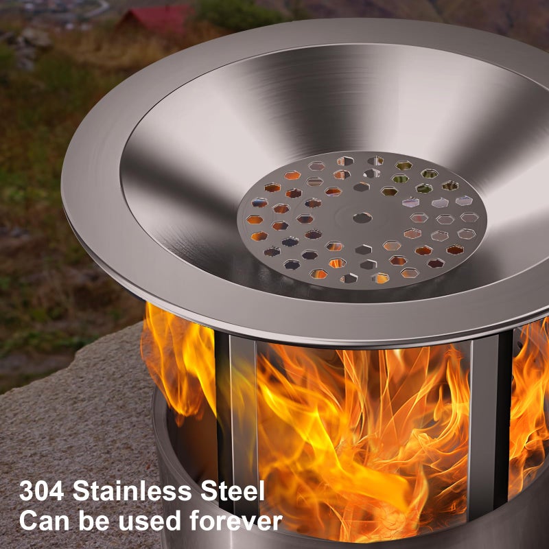 VICHTOP Heat Deflector for Solo Stove with 3 Detachable Legs, Accessory for Mesa XL Fire Pit, Captures and redirects Warmth, 304 Stainless Steel, (HxDia) (Silver, 5 Inches) - Image 5
