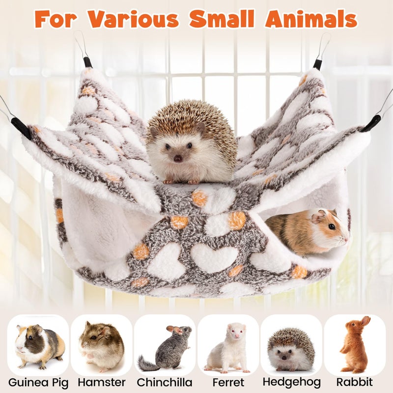 MCEAST 4 Pieces Small Pets Cage Accessories Hanging Hammock Sleeping Bag Tunnel and Bed Hideout Set Warm Sleep Nap Sack Bed for Hamster Ferret Squirrel Rabbit - Image 4