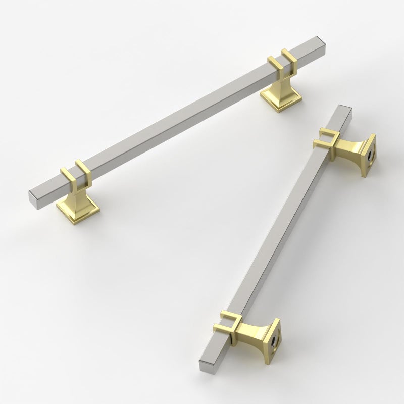 9BUILD 10 Pack 63 Inch Cabinet Pulls Brushed Satin Nickel Kitchen Cabinet Handles Cabinet Hardware Kitchen Handles for Cabinets Nickel Pulls T Bar Drawer Handle - Image 2
