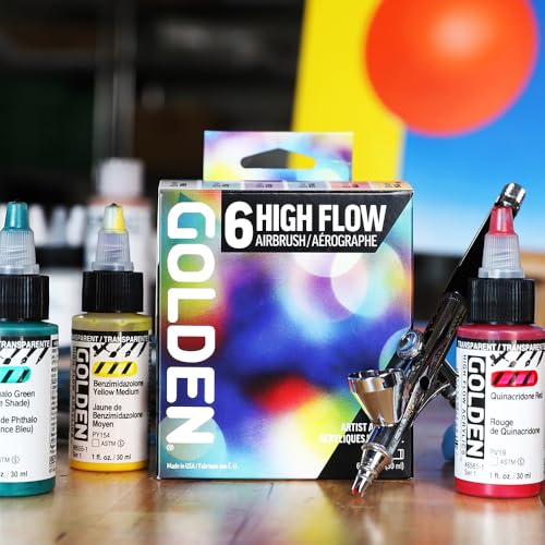 Golden High Flow Acrylics by GOLDEN High Flow Airbrush Set 6 Colors Professional Acrylic Paint - Image 3