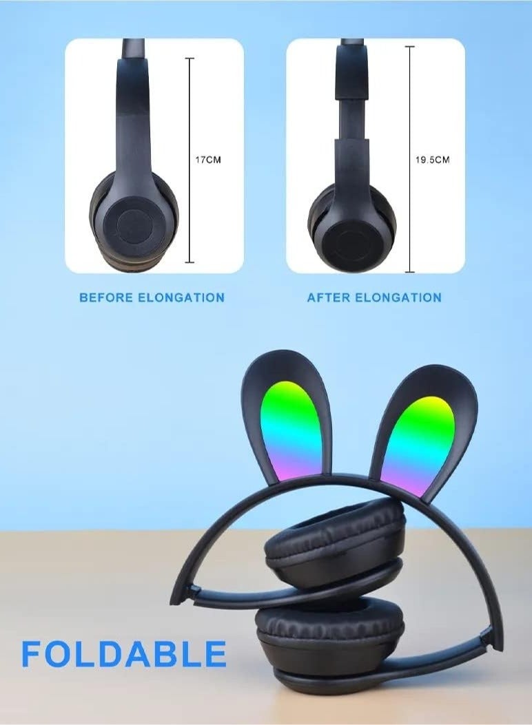 LED Light Up Wireless Stereo Cat Headset Headphones - Image 4