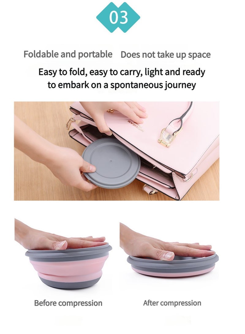 3Pcs Folding Bowl Portable Tableware Telescopic Outdoor Compression Travel Tourism Picnic Supplies Baby Picnic Anti-fall Lunch Box  - Image 4