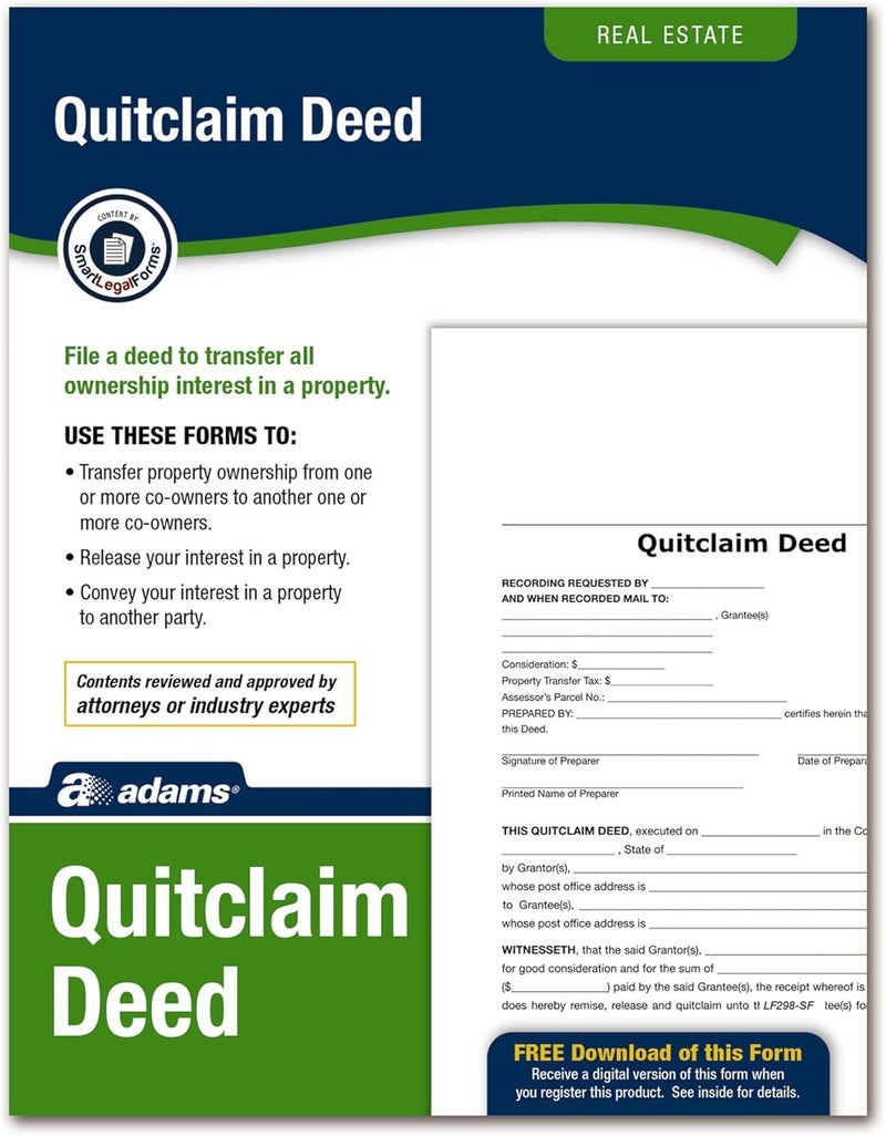 ADAMS SOCRATES MEDIA,LLC Quitclaim Deed Forms (SOMLF298), White - Image 1