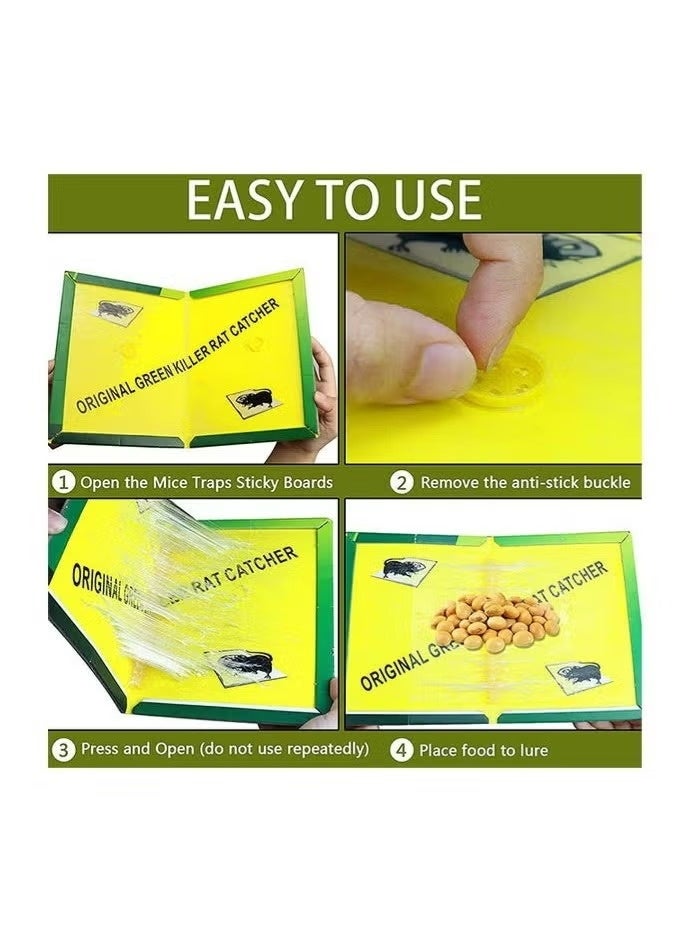GREEN KILLER 5-Piece Mouse & Rat Glue Traps - Super Sticky Adhesive Boards for Indoor/Outdoor Pest Control - Professional Strength Traps for Rats, Mice, Cockroaches, Spiders & Insects (Non-Toxic) - Image 1