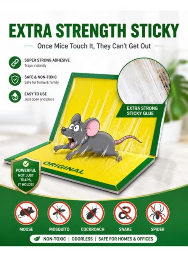 GREEN KILLER 5-Piece Mouse & Rat Glue Traps - Super Sticky Adhesive Boards for Indoor/Outdoor Pest Control - Professional Strength Traps for Rats, Mice, Cockroaches, Spiders & Insects (Non-Toxic) - Image 3