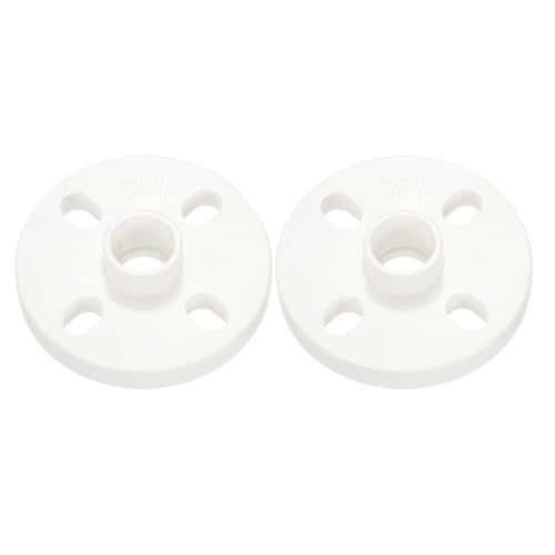 YOKIVE 2 Pcs PVC Pipe Fitting, Flange Socket Coupling Connector Pipe Connection, Great for Bathroom, Kitchen, Sink (White, 25-mm/1") - Image 1