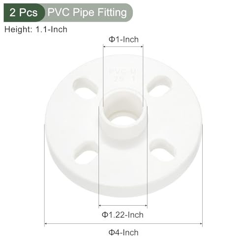YOKIVE 2 Pcs PVC Pipe Fitting, Flange Socket Coupling Connector Pipe Connection, Great for Bathroom, Kitchen, Sink (White, 25-mm/1") - Image 2