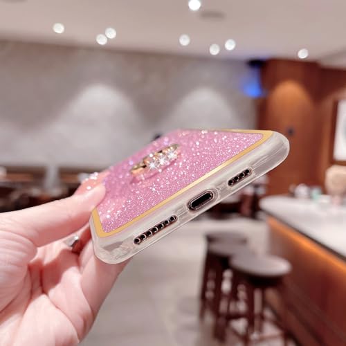 Easyscen for Samsung Galaxy Note 8 Phone Case Girls Women Cute Luxury Glitter Soft Slim Case with Ring Kickstand Bumper Shockproof Protective Cover - Pink - Image 5