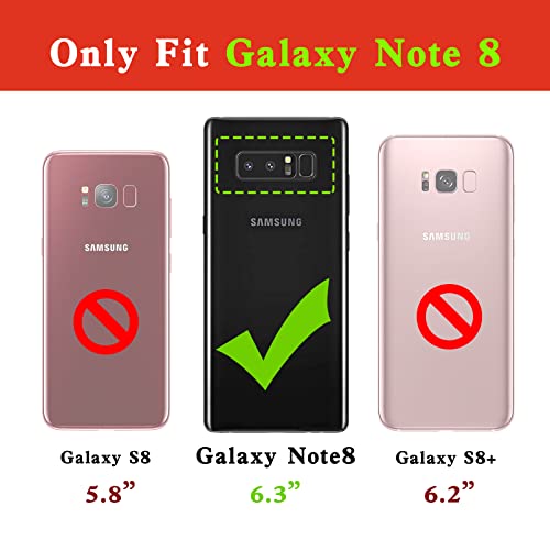 Easyscen for Samsung Galaxy Note 8 Phone Case Girls Women Cute Luxury Glitter Soft Slim Case with Ring Kickstand Bumper Shockproof Protective Cover - Pink - Image 2