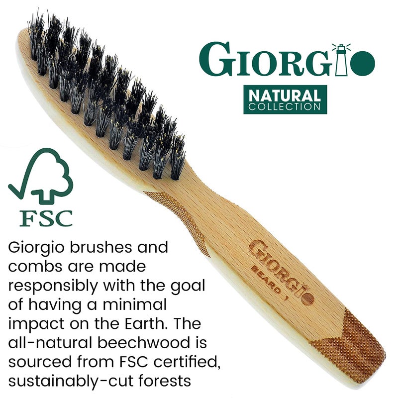 Giorgio G87IVY 2.5 Inch Men's Folding Pocket Comb Ivory - For Hair, Beard Grooming and Styling - Flexible Cellulose, Saw-cut & Hand Polished + 6 Inch Beard Brush - Image 5