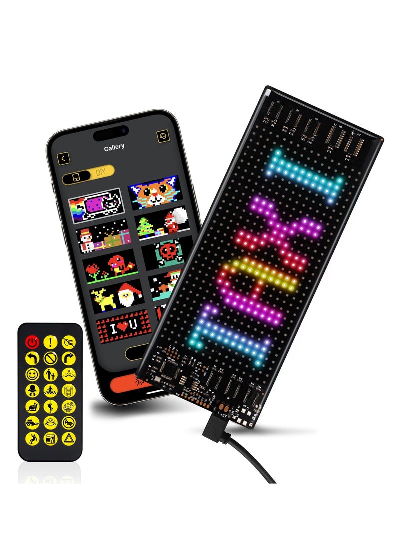 Excefore LED Signs for Car [Smarter App Control] [Upgraded Lamp Beads], 7''x3'' Flexible LED Matrix Panel 5.0 Bluetooth Control USB 5V DIY Programmable Led Sign for Taxi Car Accessories  - Image 1