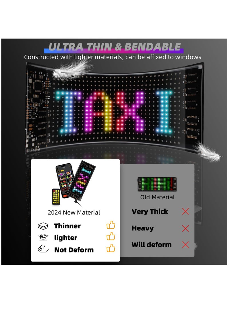 Excefore LED Signs for Car [Smarter App Control] [Upgraded Lamp Beads], 7''x3'' Flexible LED Matrix Panel 5.0 Bluetooth Control USB 5V DIY Programmable Led Sign for Taxi Car Accessories  - Image 4