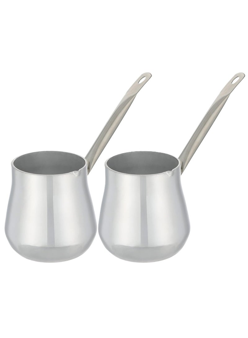 Smart Kitchen 2pc Aluminum coffee pot size 50ml made in Egypt - Image 1