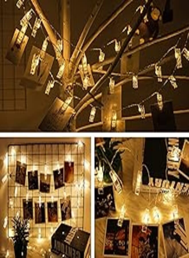 USB LED Photo Peg Clips String Lights, Warm White