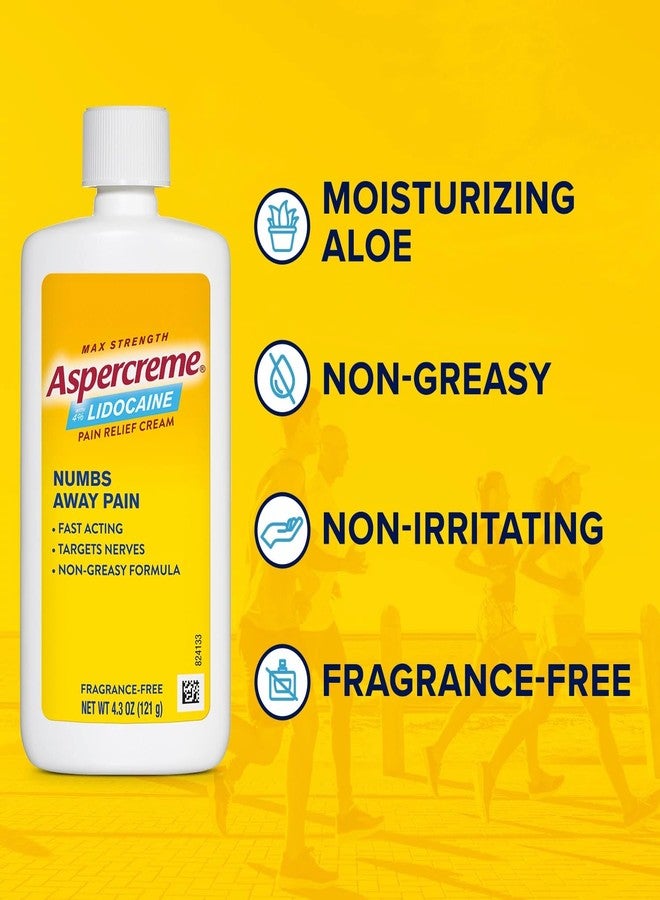 Aspercreme كريم أسبيركريم لتخفيف الألم بالليدوكائين يهدئ الأعصاب المتهيجة، مسكن موضعي مخدر بتركيز 4% من الليدوكائين ومرطب بالصبار، 4.3 أونصة، عبوتين - Image 5