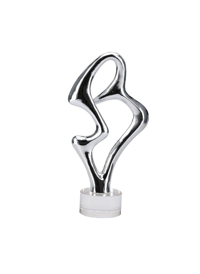 DANUBE HOME Danube Home Norwich Silver Abstract Decor - 19.5X10X38.5Cm Silver Figurine, Trendy Decor Accessories Resin & Acrylic Decorative Accent For Tabletop Decorative Home Accessories  - Image 2