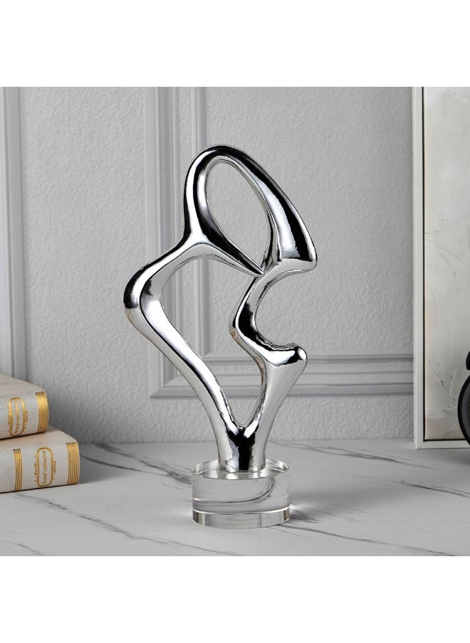DANUBE HOME Danube Home Norwich Silver Abstract Decor - 19.5X10X38.5Cm Silver Figurine, Trendy Decor Accessories Resin & Acrylic Decorative Accent For Tabletop Decorative Home Accessories  - Image 1