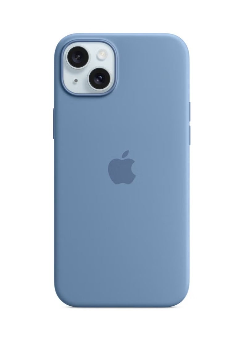 Silicone iPhone 15 Plus Silicone Case with MagSafe - Winter Blue - Image 1
