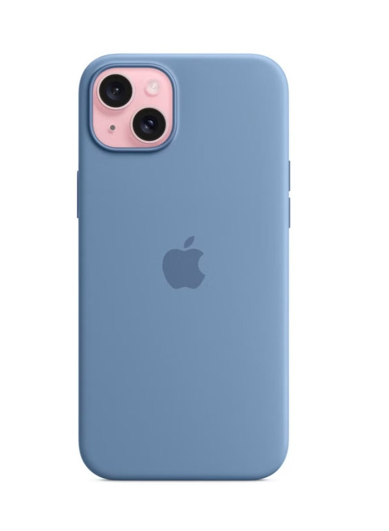 Silicone iPhone 15 Plus Silicone Case with MagSafe - Winter Blue - Image 2