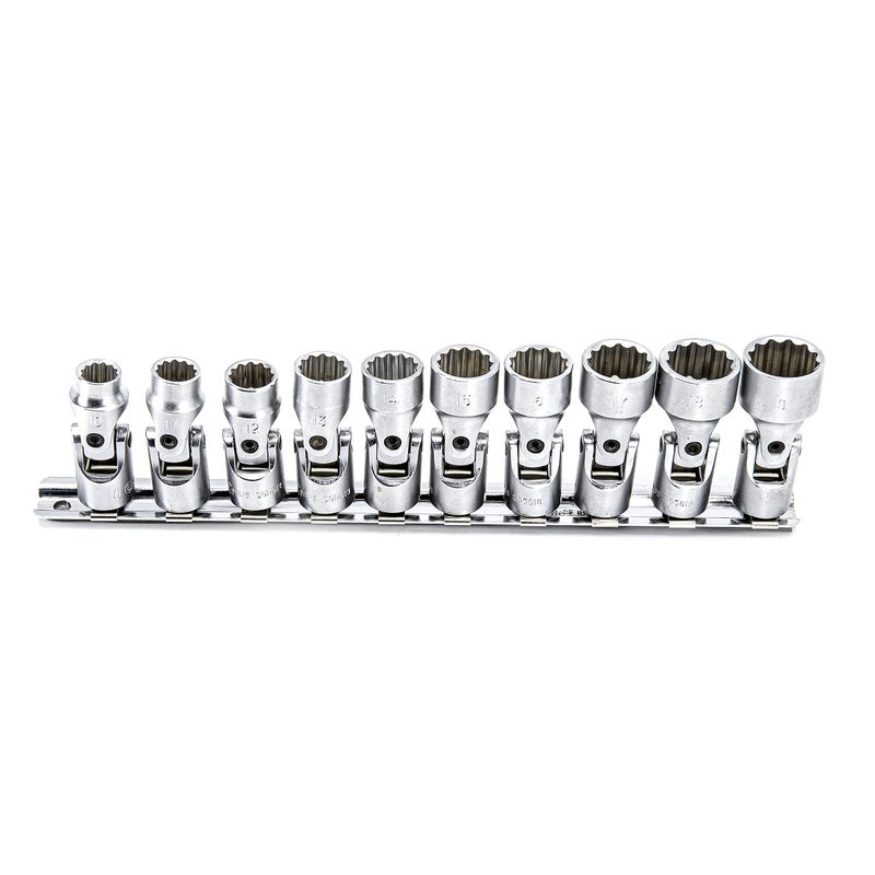 Genius Tools 10PC 3/8" Dr. Metric Universal Hand Socket Set (12-Point) - US-310M