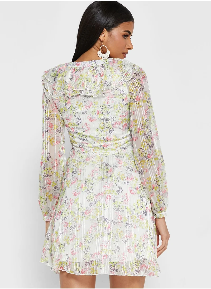 Maya Puff Sleeve Floral Print Dress