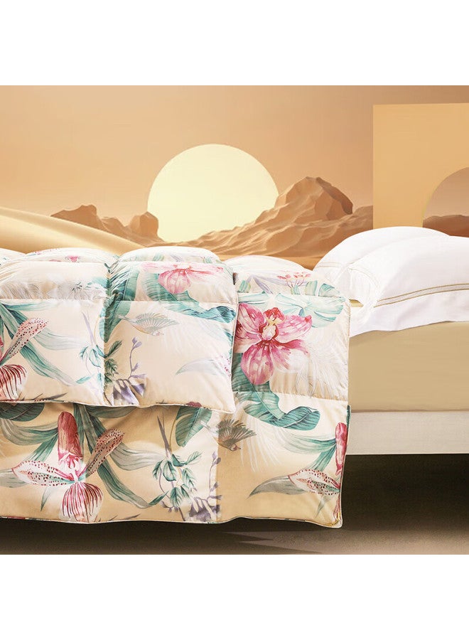 Fuanna Su Mudai 70% White Goose Down Duvet, All-season Comforter, Spring And Autumn Quilt, 600g Filling, 203*229cm, Yellow - Image 3