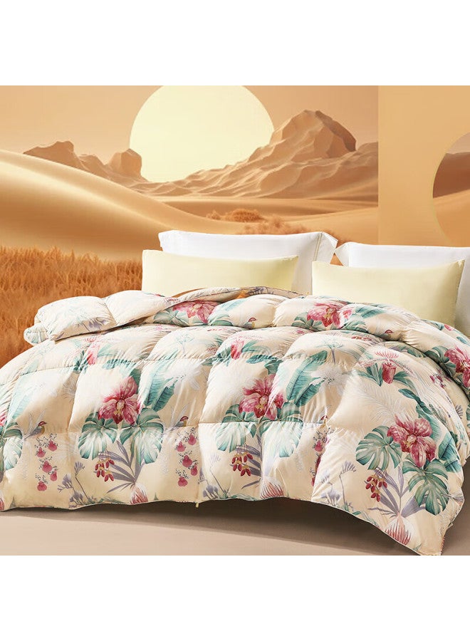 Fuanna Su Mudai 70% White Goose Down Duvet, All-season Comforter, Spring And Autumn Quilt, 600g Filling, 203*229cm, Yellow - Image 2