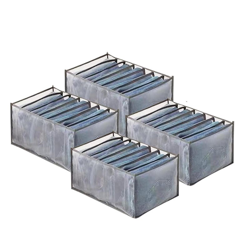 VMITRA VMITRA Pack of 1 7 Grids Organizer Washable Portable Foldable Mesh Separation Closet Storage Box Storage for Storing Organizing Undergarments Socks Scarfs Jeans TShirts Jeans Wardrobe Organizer  - Image 1