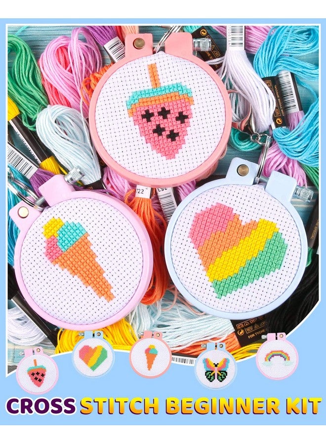 بليلي طقم تطريز مكون من 6 قطع للمبتدئين من سن 7 إلى 13 عامًا، طقم تطريز للأطفال، طقم تطريز بالإبرة، طقم فنون وحرف يدوية مع تعليمات لتعليقات حقيبة الظهر والحلي والحرف اليدوية بالإبرة - Image 3