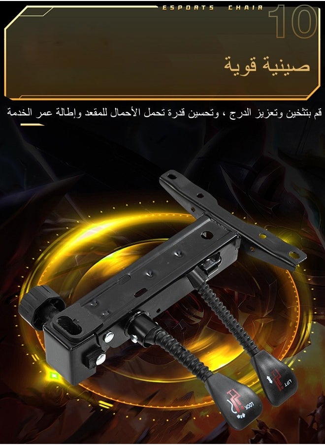 يانتنز كرسي ألعاب قابل للتعديل كرسي كمبيوتر PC مكتب PC الجلود ارتفاع الخصر دعم رفع مسند الذراع مسند الرأس أصفر أسود  - Image 5