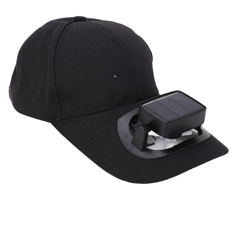 Solar Fan Hat with Wide Brim Soft Fan Blades Summer UV Protection USB Charging Baseball Cap with Solar Fan for Beach Garden Sports Black - Image 4