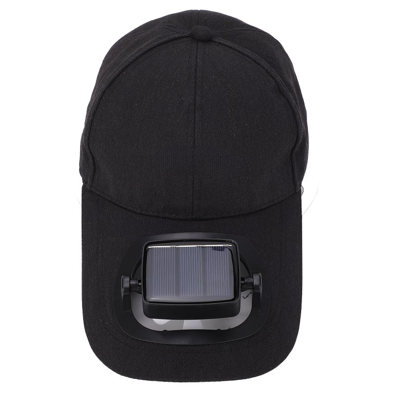 Solar Fan Hat with Wide Brim Soft Fan Blades Summer UV Protection USB Charging Baseball Cap with Solar Fan for Beach Garden Sports Black - Image 5