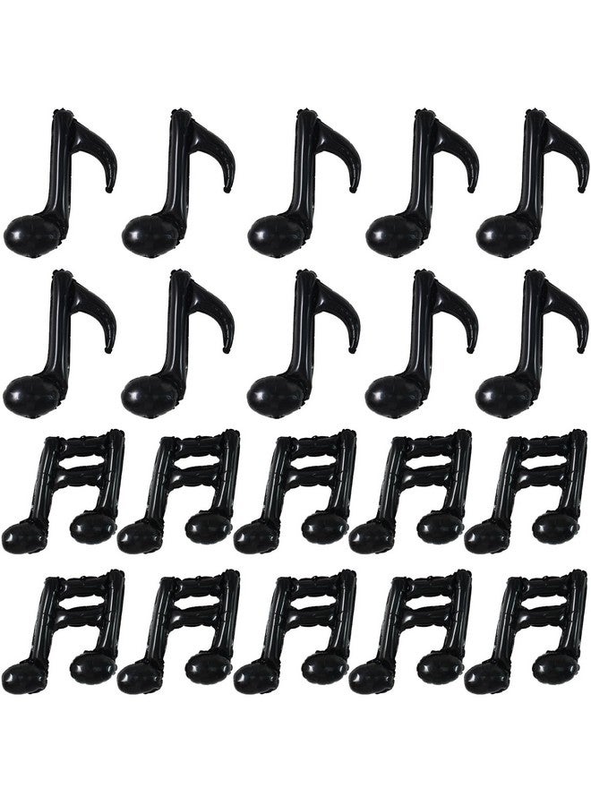 TONIFUL 20pc Music Note Balloons - Black Music Notes Party Decorations - Aluminum Foil Balloons for Birthday, Baby Shower Celebrations - Image 1