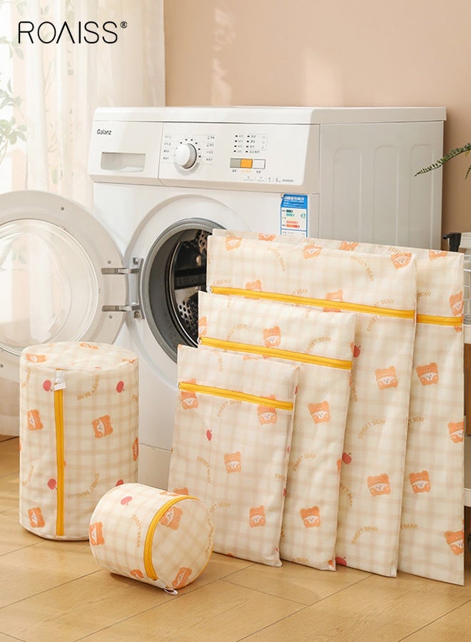 roaiss 6-piece Thickened Mesh Laundry Bag Set, Fine Mesh Construction with Bear Design, Durable, Gentle and Adorable, Anti-Snag&Anti-Deformation for Personal Garments, Multi-Capacity Organisation, for Home, Travel and Dormitory Use - Image 4