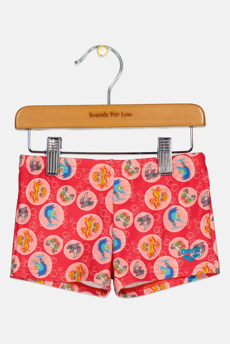 arena شورت سباحة مطبوع بالكامل للفتيات الصغيرات، متعدد الألوان - Image 1