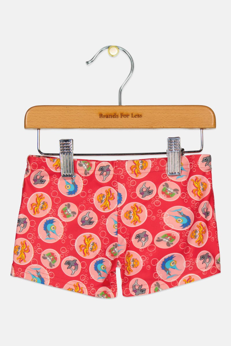 arena شورت سباحة مطبوع بالكامل للفتيات الصغيرات، متعدد الألوان - Image 2