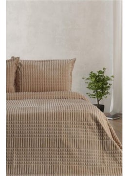 MERINOS Modern Line 3 Piece Blanket Set Beige Set.  - Image 2